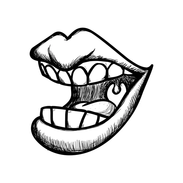 Mouth and smile icon. Part of boby design. Vector graphic — Stock Vector