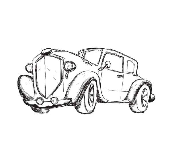Kroki araba simgesi. Ulaşım tasarım. Vektör grafiği — Stok Vektör