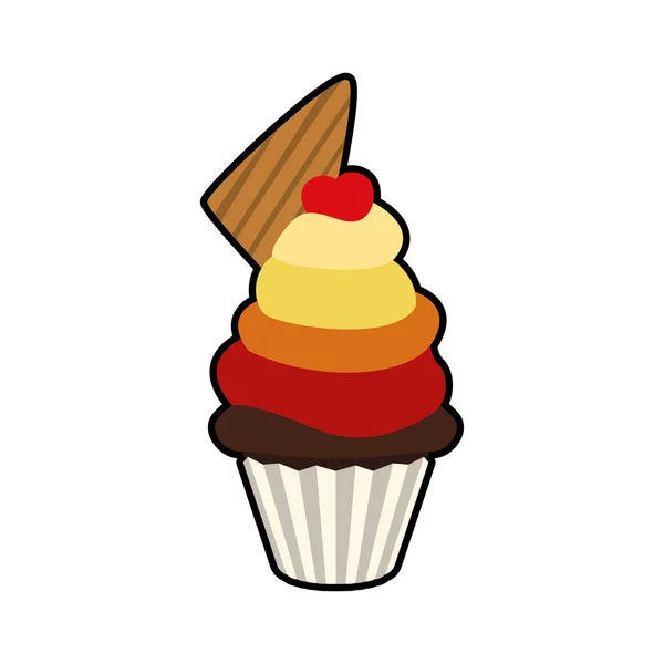 Muffin Cupcake Ikone. Bäckereidesign. Vektorgrafik — Stockvektor