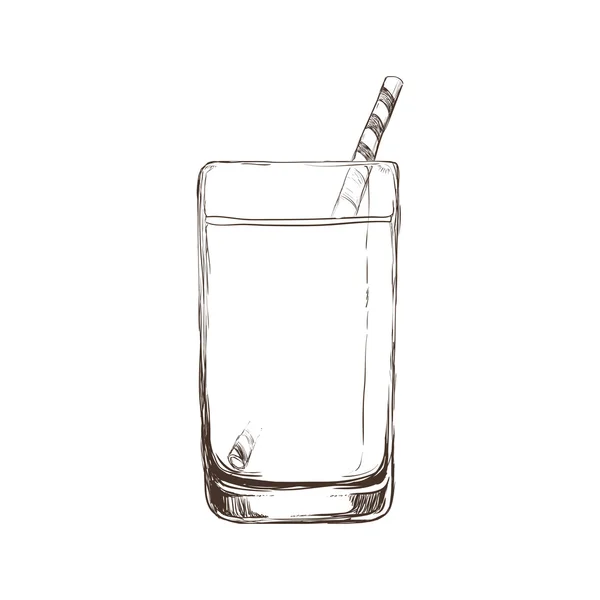 Icona Sketch Glass. Progettazione di bevande. Grafico vettoriale — Vettoriale Stock