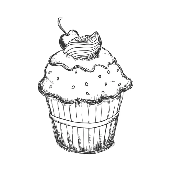 Ikona Muffin cupcake. Piekarnia projekt. Grafika wektorowa — Wektor stockowy