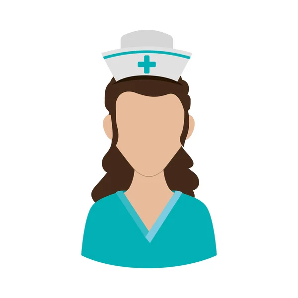 Жінка-медсестра значок. Дизайн медичної допомоги. Векторна графіка — стоковий вектор