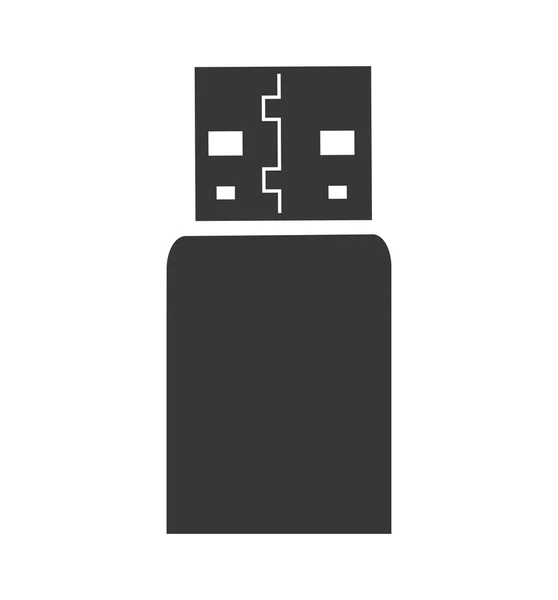 Icono de silueta USB. Gadget y diseño tecnológico. Gráficos vectoriales — Archivo Imágenes Vectoriales