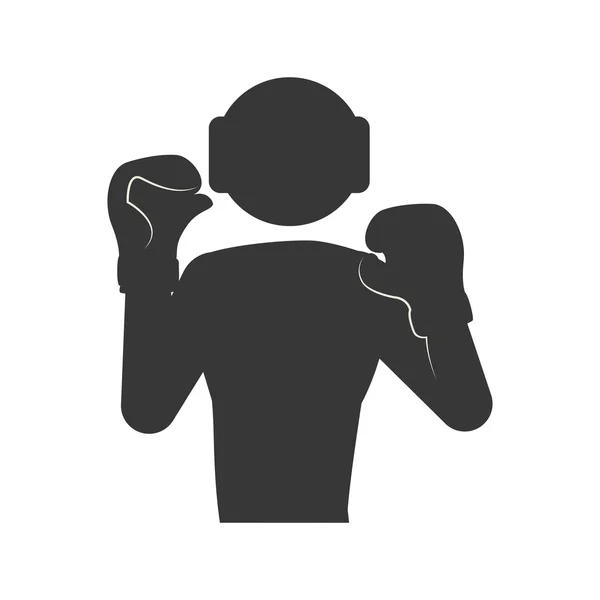 Ícone de pugilista. Design de boxe. Gráfico vetorial —  Vetores de Stock