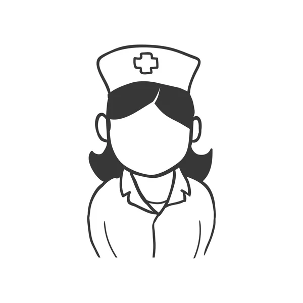 Icono de enfermera mujer. Diseño de atención médica. Gráfico vectorial — Vector de stock