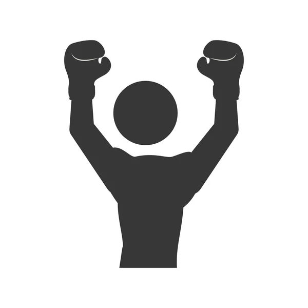 Icono del boxeador. Diseño de boxeo. Gráfico vectorial — Vector de stock