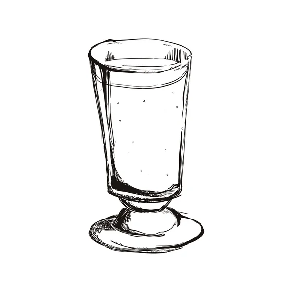 Ícone de vidro de esboço. Design de bebida. Gráfico vetorial — Vetor de Stock