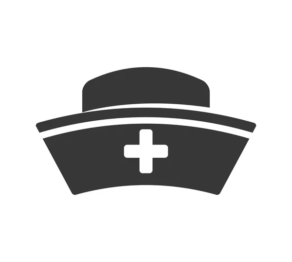 Icono del sombrero de enfermera. Diseño de atención médica. Gráfico vectorial — Vector de stock