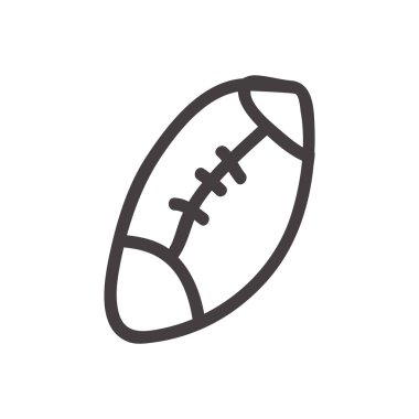 Amerikan futbolu topu simgesi. Tasarım kroki. Vektör grafiği