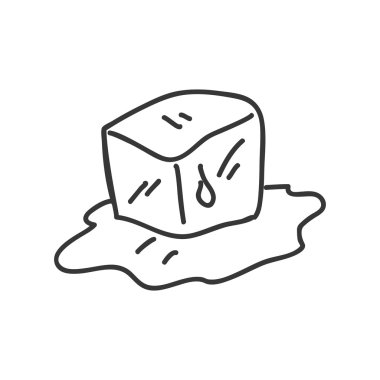 buz küp simgesini. Tasarım kroki. Vektör grafiği