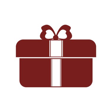 Kırmızı hediye simgesi. Mevcut tasarım. Vektör grafiği