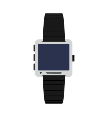 Saat simgesi. Giyilebilir teknoloji tasarım. Vektör grafiği