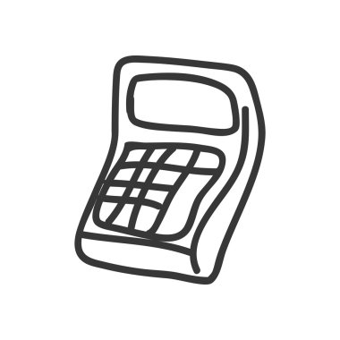 Hesap makinesi simge. Tasarım kroki. Vektör grafiği