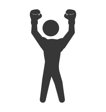 Boksör simgesi. Boks tasarım. Vektör grafiği