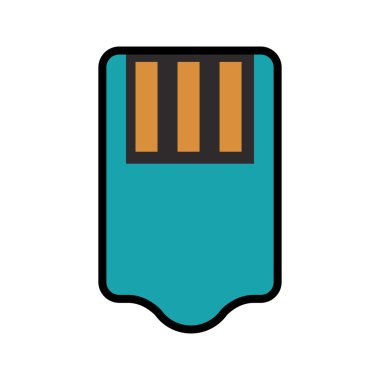 USB simge. Becerikli alet ve teknoloji tasarım. Vektör grafiği