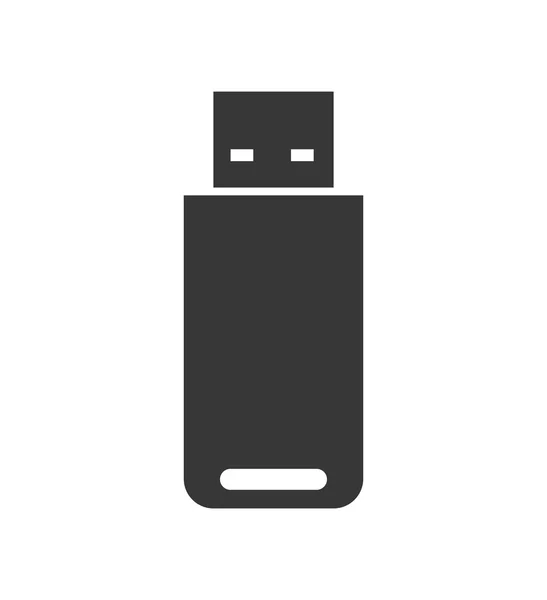 Icono de silueta USB. Gadget y diseño tecnológico. Gráficos vectoriales — Vector de stock