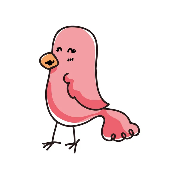 Икона птичьего мультфильма. Милый животный дизайн. Векторная графика — стоковый вектор