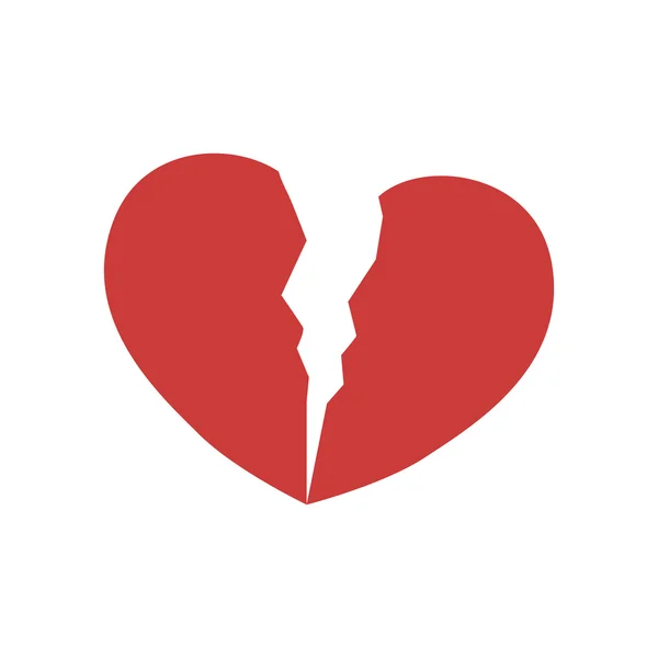 Icono de forma de corazón roto. Diseño de amor. Gráfico vectorial — Archivo Imágenes Vectoriales
