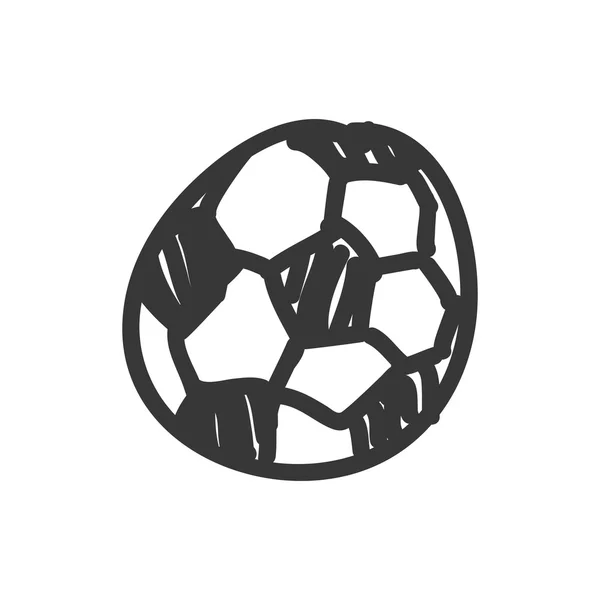 Icono de pelota de fútbol. Diseño de bocetos. Gráfico vectorial — Vector de stock