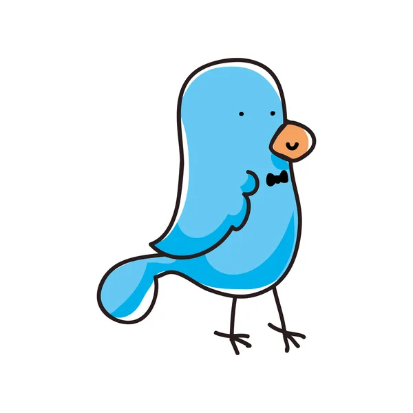 Ptáka kreslený ikona. Roztomilý zvířat design. Vektorové grafiky — Stockový vektor