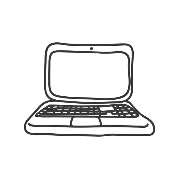 Laptop-Symbol. Skizzenentwurf. Vektorgrafik — Stockvektor