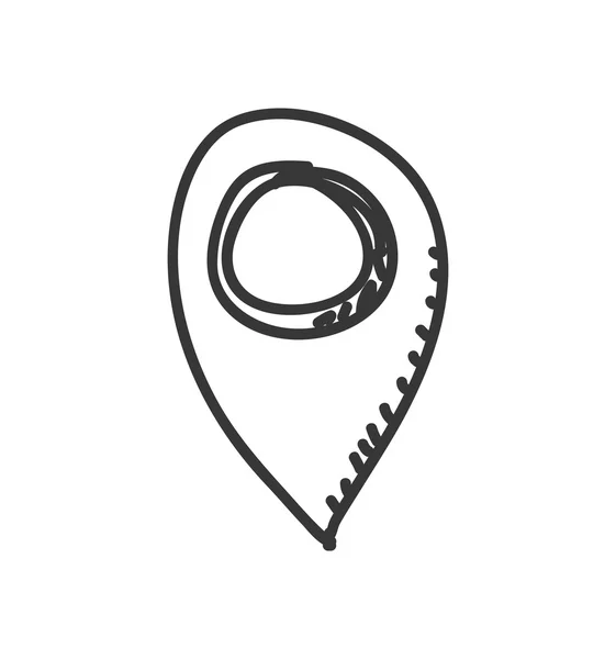 GPS marker-pictogram. Schets ontwerp. Vectorafbeelding — Stockvector