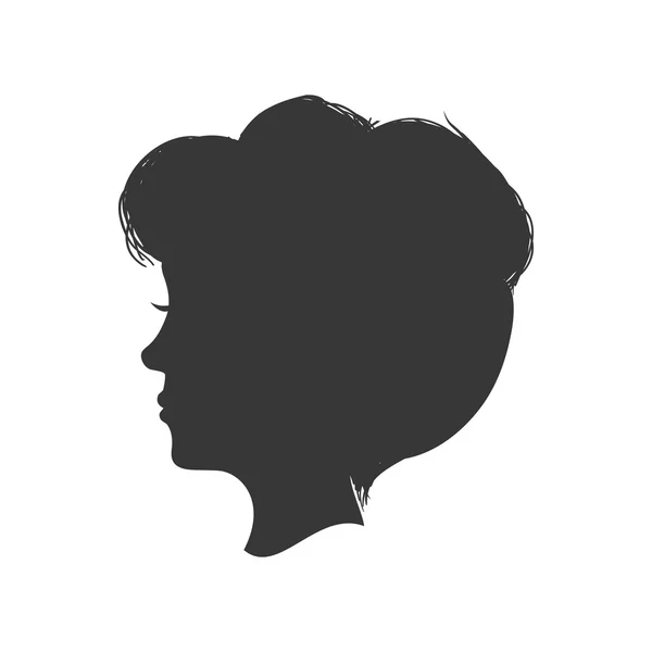 Ženské hlavy ikona. Žena hlavou design. Vektorové grafiky — Stockový vektor