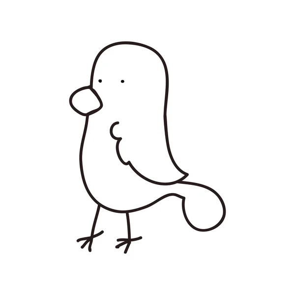 Икона птичьего мультфильма. Милый животный дизайн. Векторная графика — стоковый вектор