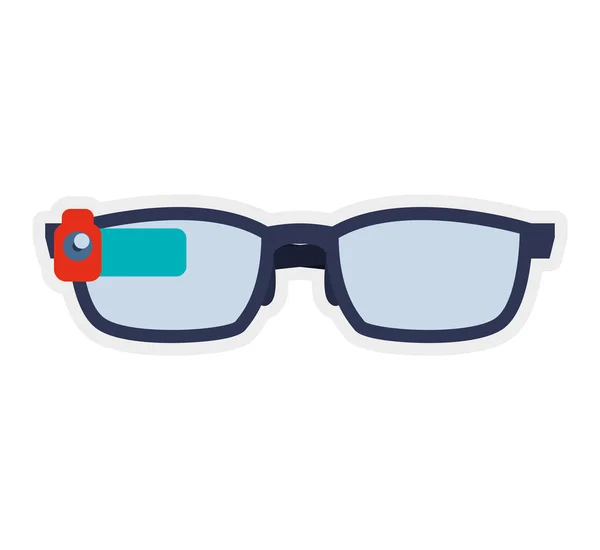Icône de lunettes. Conception de technologie portable. Graphique vectoriel — Image vectorielle