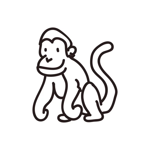 Monkey con. Sketch design. Vector graphic — Stock Vector