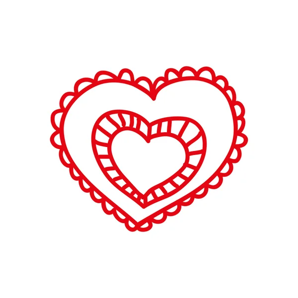 Icono de Sketch Heart. Diseño de amor. Gráfico vectorial — Archivo Imágenes Vectoriales