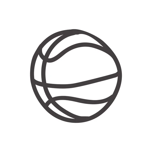 Icono de pelota de baloncesto. Diseño de bocetos. Gráfico vectorial — Vector de stock