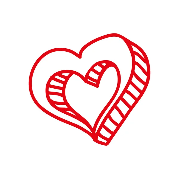 Icono de Sketch Heart. Diseño de amor. Gráfico vectorial — Archivo Imágenes Vectoriales