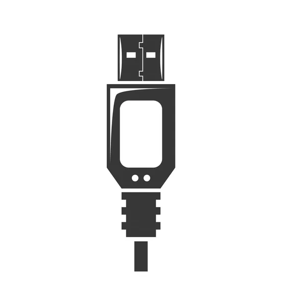 Icono USB. Gadget y diseño tecnológico. Gráfico vectorial — Archivo Imágenes Vectoriales
