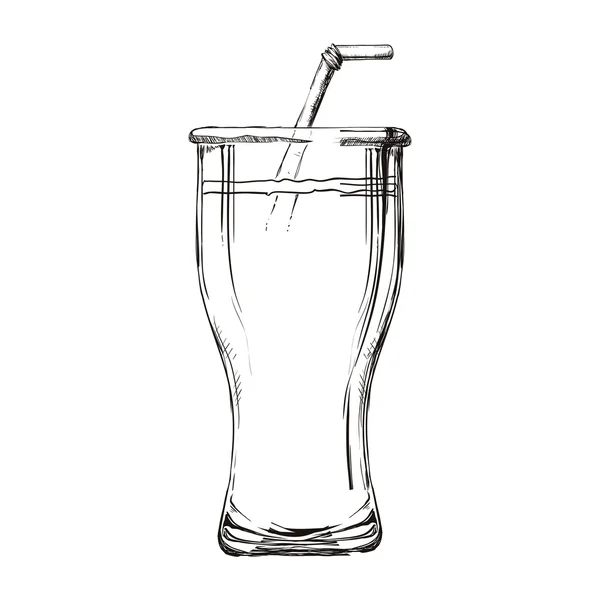 Icono de Sketch Glass. Diseño de bebidas. Gráfico vectorial — Archivo Imágenes Vectoriales