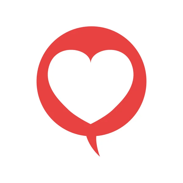 Иконка формы пузыря и сердца. Любовный дизайн. Векторная графика — стоковый вектор
