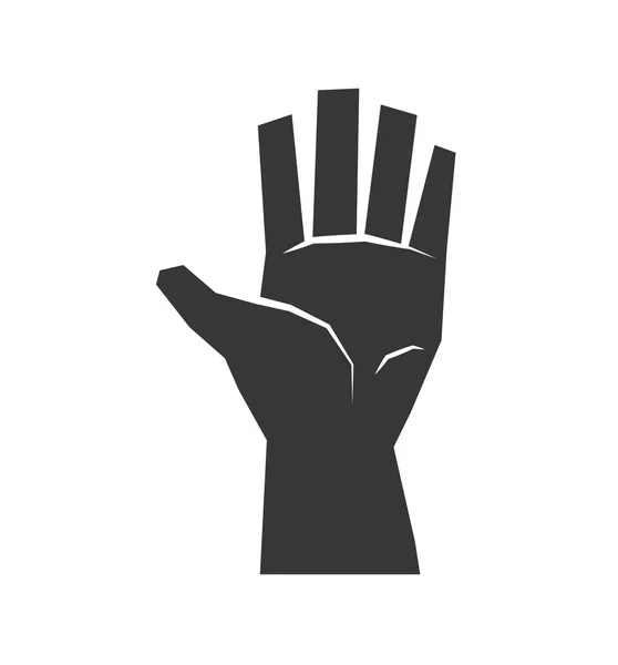 Menselijke handpictogram silhouet. Gebaar ontwerp. Vectorafbeelding — Stockvector