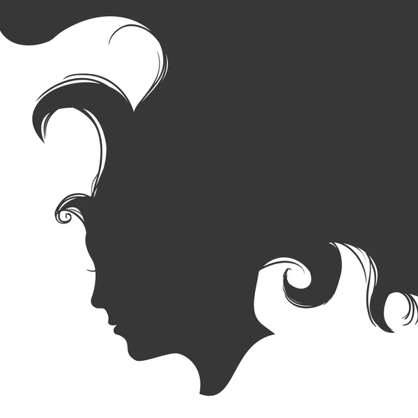 Ícone da cabeça feminina. Design de cabeça de mulher. Gráfico vetorial — Vetor de Stock
