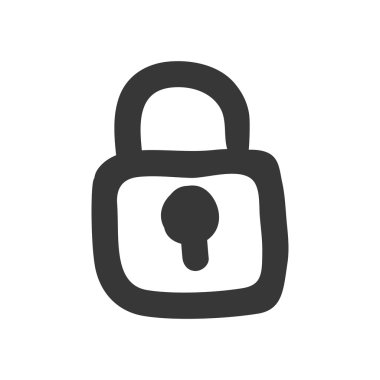 asma kilit simgesi. Güvenlik sistemi tasarımı. Vektör grafiği