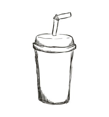 Soda simgesi. İçki kavramı. Vektör grafiği