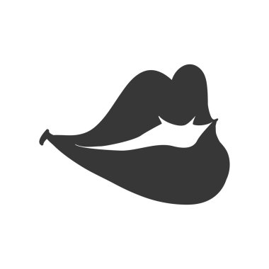 dudaklar siluet simge. Boby tasarımının parçası. Vektör grafiği