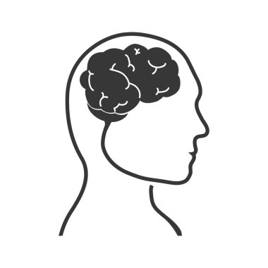 Adam simgesi. İnsan baş tasarım. Vektör grafiği