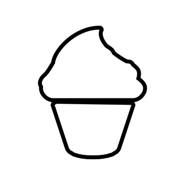 Kek cupcake siluet simge. Fırın tasarımı. Vektör grafiği