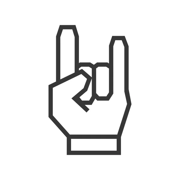 Hand gesture icon. Rock music design. Vector graphic — Stock Vector