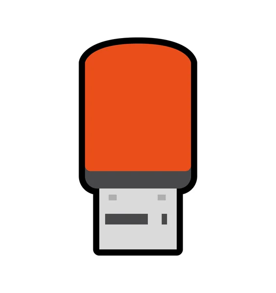 Icono USB. Gadget y diseño tecnológico. Gráfico vectorial — Archivo Imágenes Vectoriales