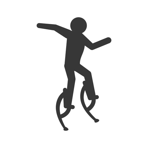 Pictograma icono de salto. Persona haciendo diseño de acción. Gráfico vectorial — Vector de stock