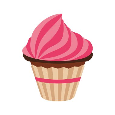 Kek cupcake simgesi. Fırın tasarımı. Vektör grafiği