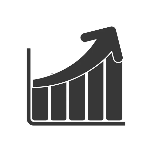 Barre e icona freccia. Progettazione infografica. Grafico vettoriale — Vettoriale Stock