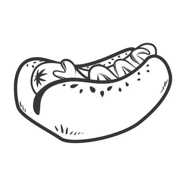Hotdog pictogram. Fast food design. vectorafbeelding — Stockvector