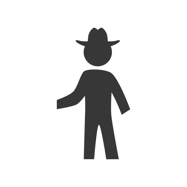 Pictograma y sombrero icono. Diseño de persona. Gráfico vectorial — Vector de stock